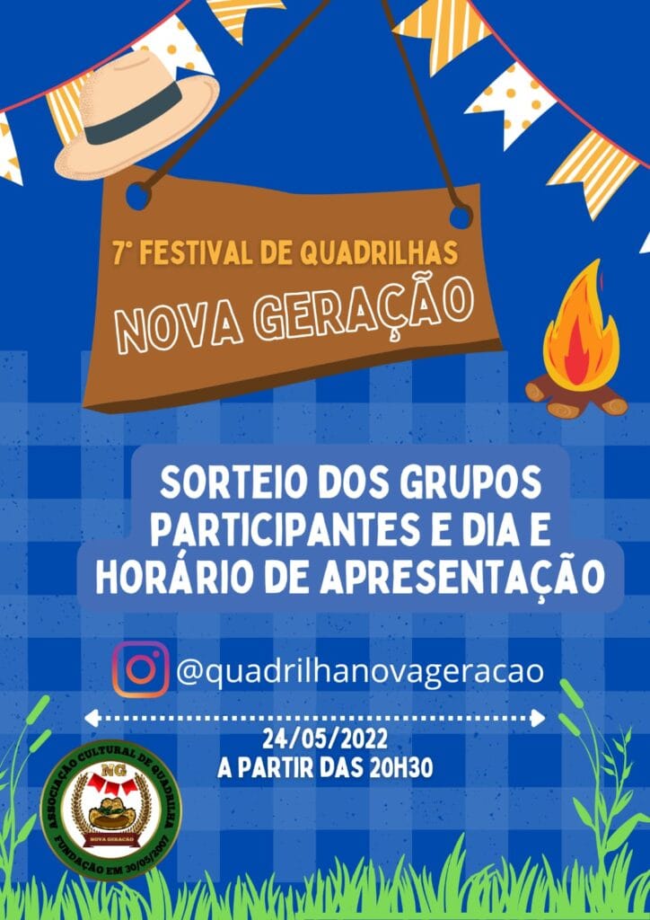Sorteio dos grupos participantes 7 festival de quadrilha